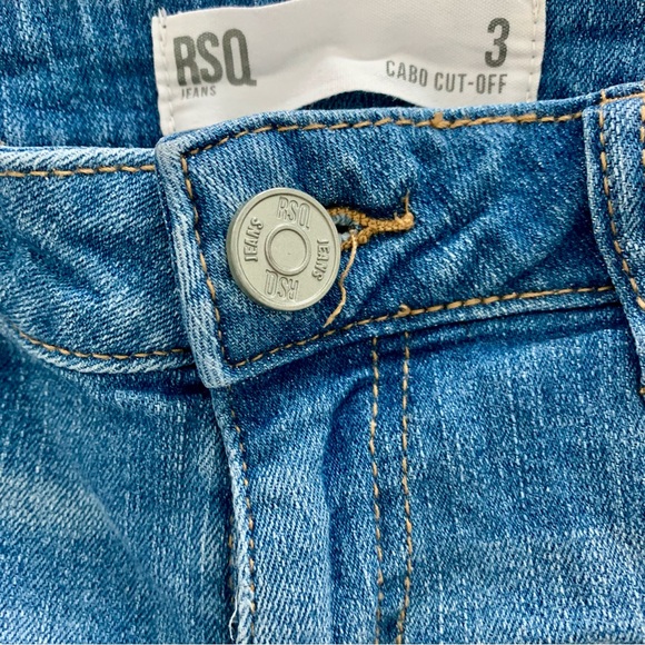RSQ Blue Jean Shorts Distressed Cut-Off Style - Picture 2 of 5